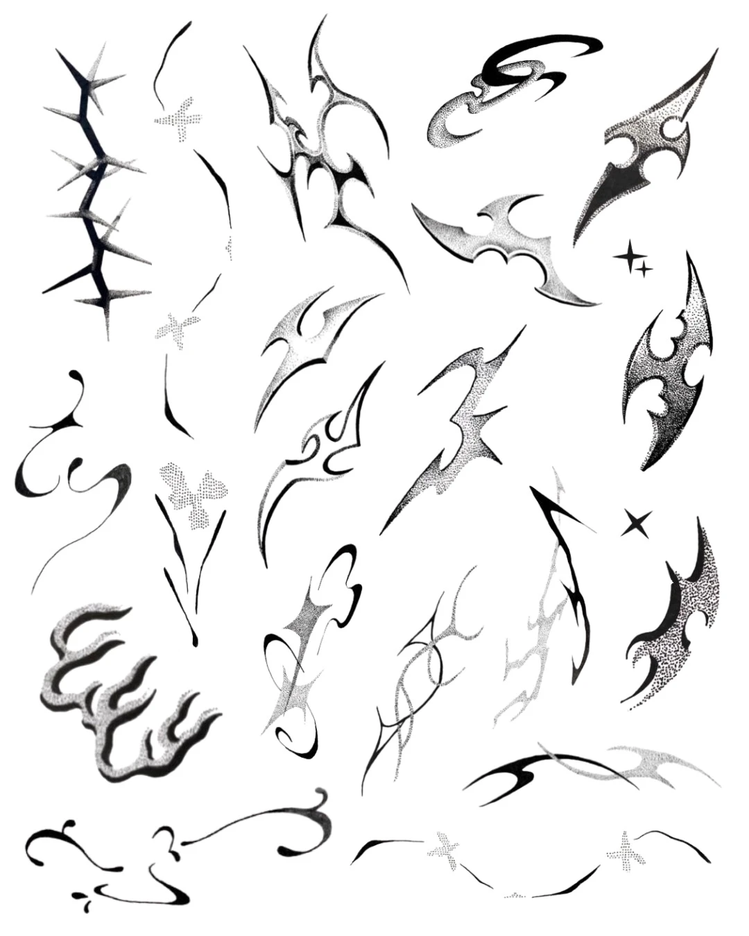 Planilla de diseños abstractos y tribales