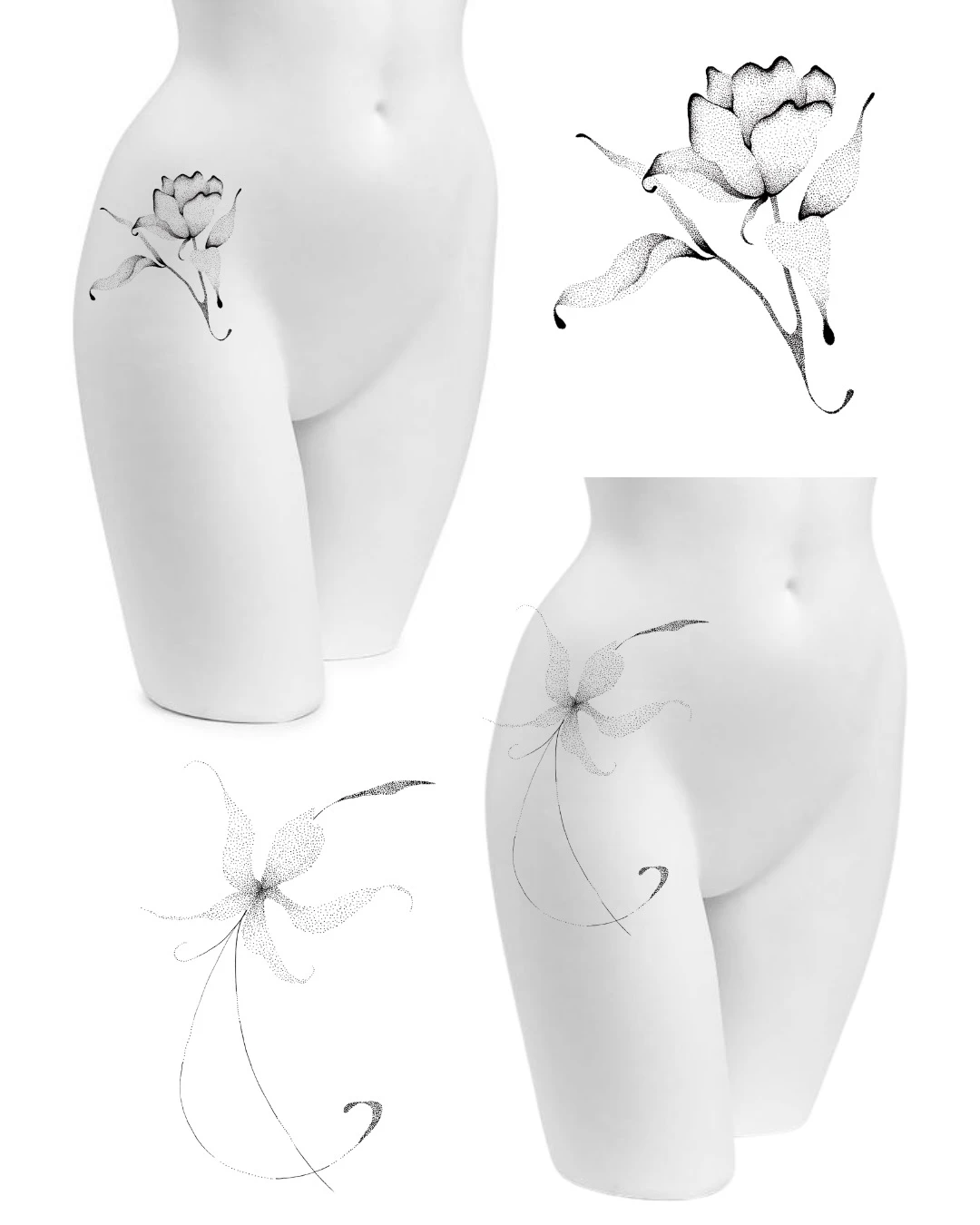 Propuestas de flores sobre la cadera